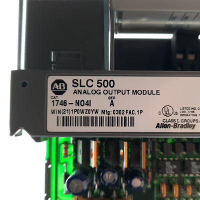 Used Allen Bradley 1746-NO4I Ser A SLC 500 PLC Analog Output Module 4-Channel, 0-21mA
