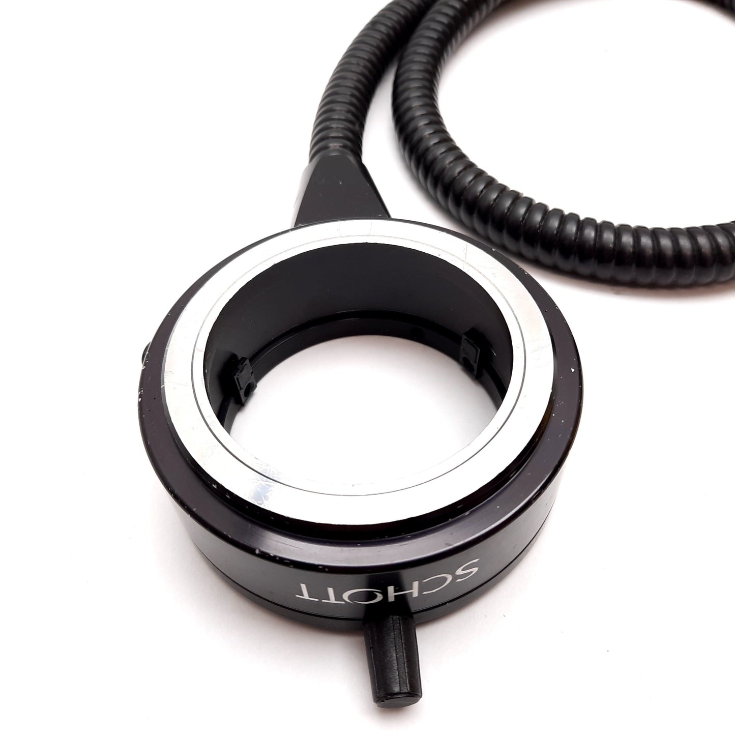 Used Schott A08600 Universal Fiber Optic Ring Light Guide 60mm ID, 30" L, *Pinched*