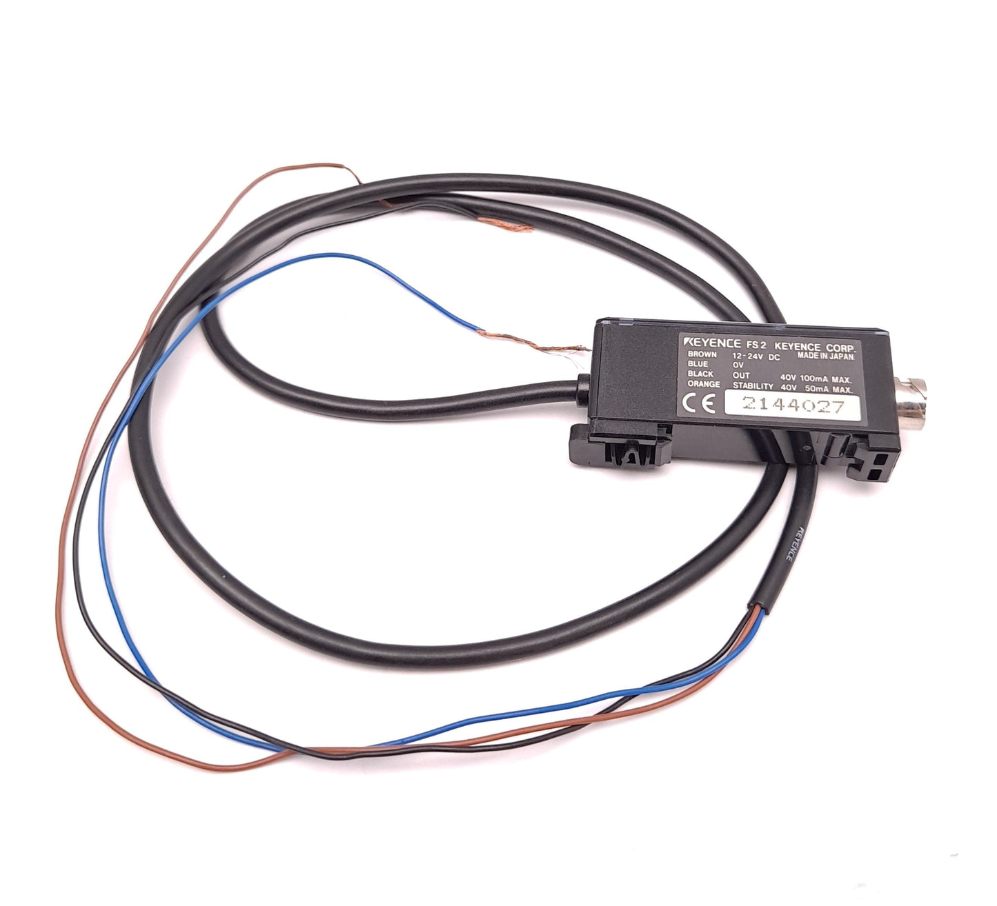 Used Keyence FS2-60 Fiber Amplifier Photoelectric Sensor 12-24VDC 35mA NPN