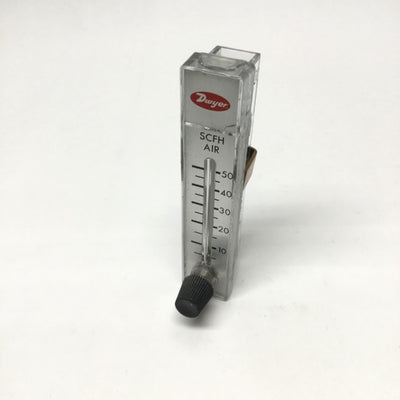 Used Dwyer RMA-7-SSV-CDS Rate Master Air Flow Meter, 5-50 SCFH, 100psi Max, 1/8" NPT
