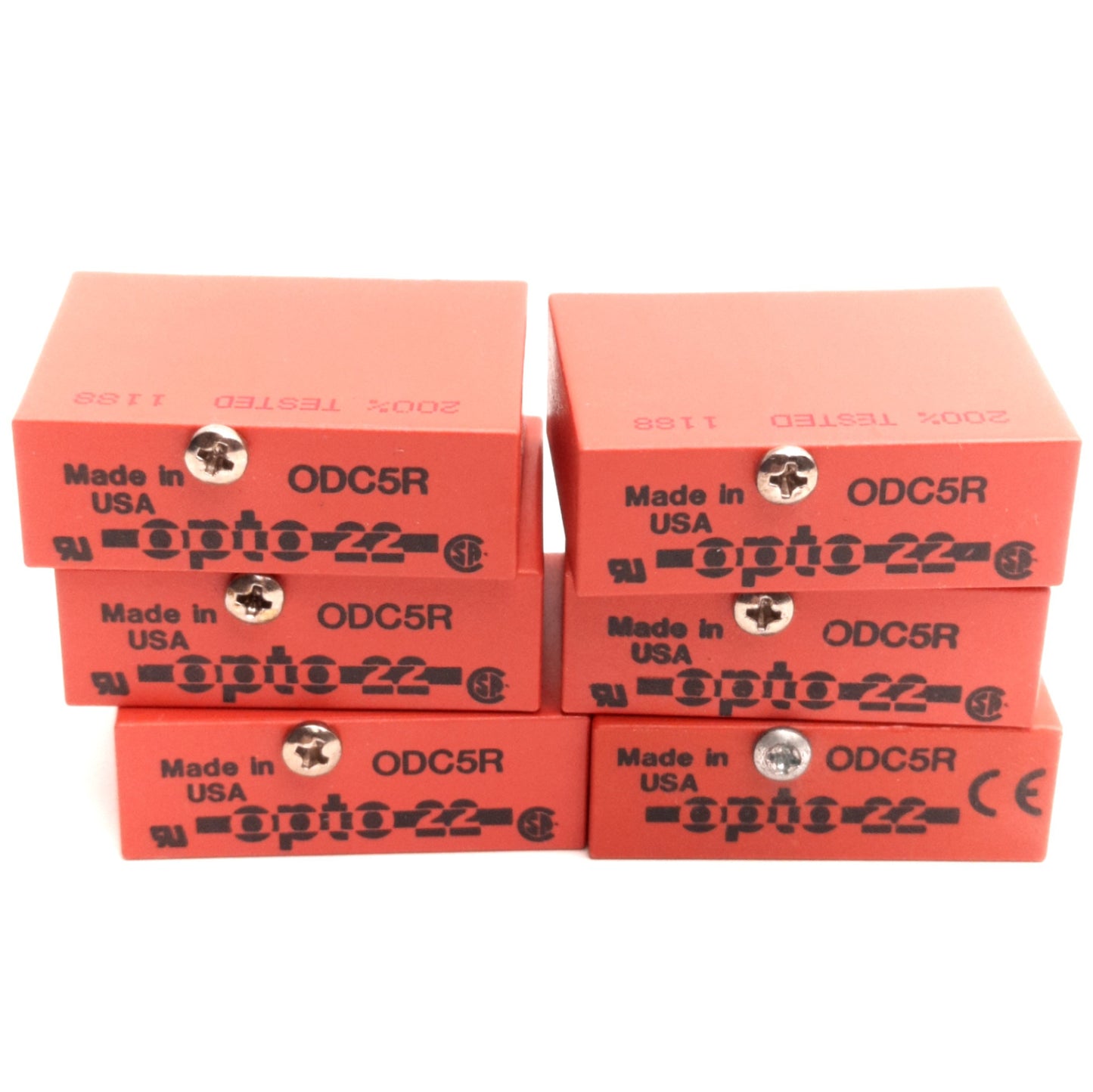 Used Lot of 6 Opto-22 OCD5R Relay Modules, Form-A SPST-NO, 100v DC, 130v AC, 10 VA
