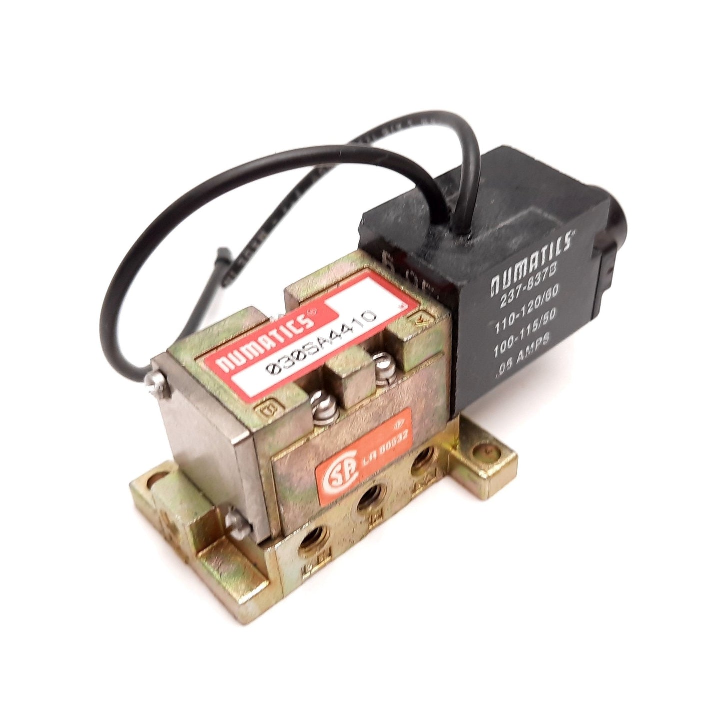 Used Numatics 030SA4410 Solenoid Valve, 2-Position 5-Port, 100/120VAC, 10-32