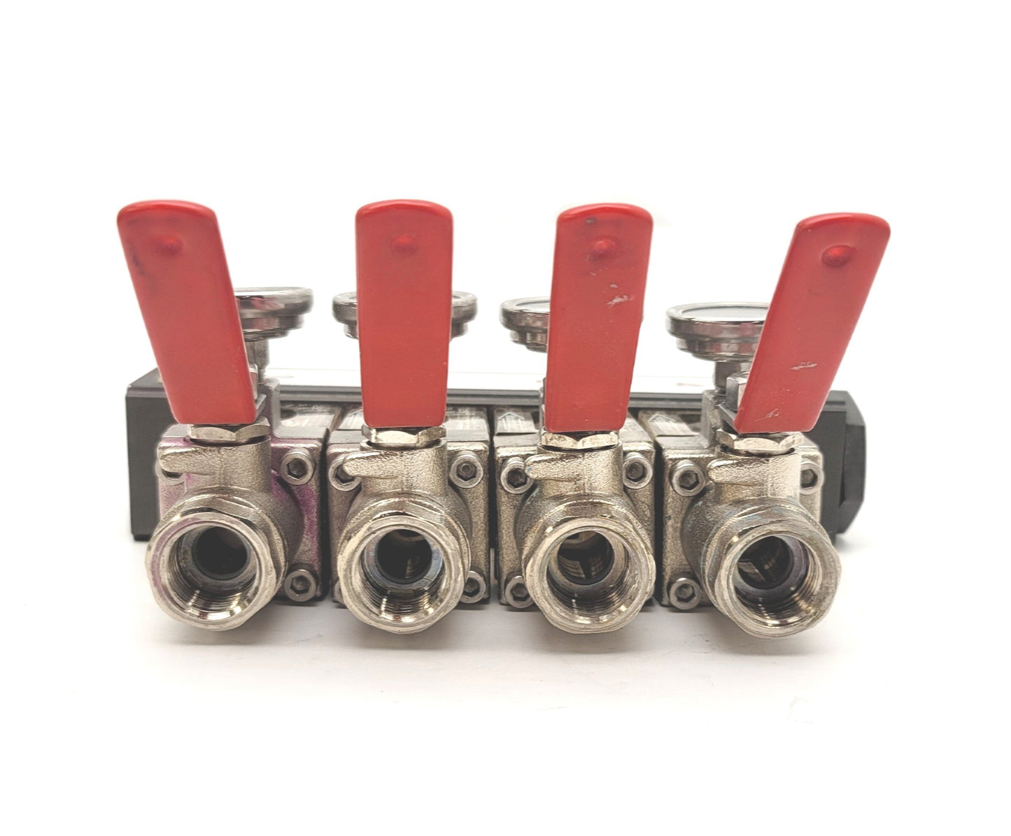 Used Plastic Process VF4B-40SMN-3G Outlet Manifold With Meters, Thermometers, Valves