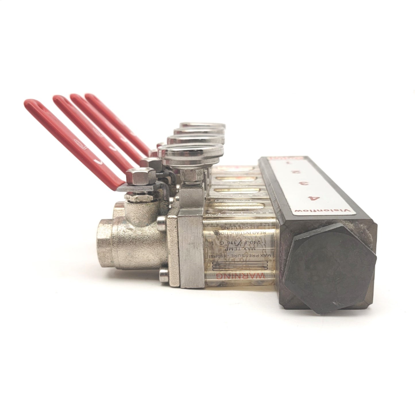 Used Plastic Process VF4B-40SMN-3G Outlet Manifold With Meters, Thermometers, Valves