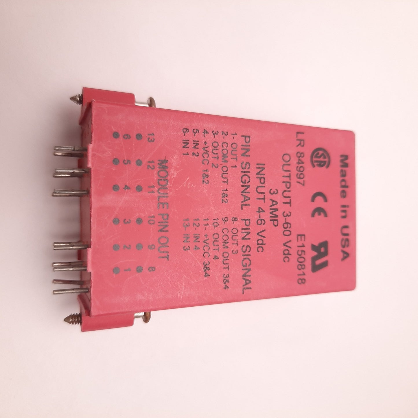 Used Lot of 4 WRC 1781-OB5Q Quad Solid State Relays, Input: 4-6VDC Output: 3-60VDC 3A