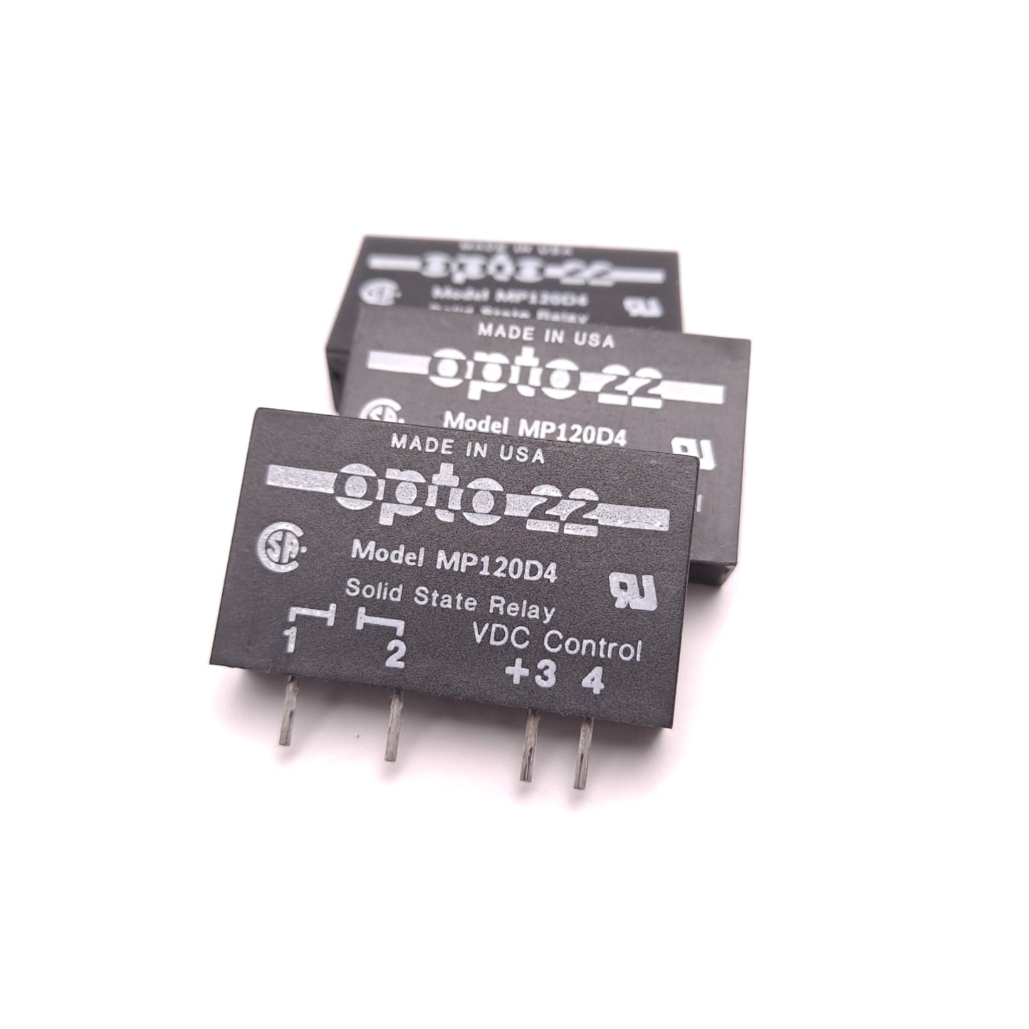 Used Lot of 3 Opto 22 MP120D4 Solid State Relay Voltage: 120VAC Current: 4A