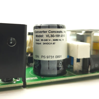 Used Converter Concepts VL30-181-01/0 Power Supply, Out: 24VDC 1.67A, In: 90-240VAC