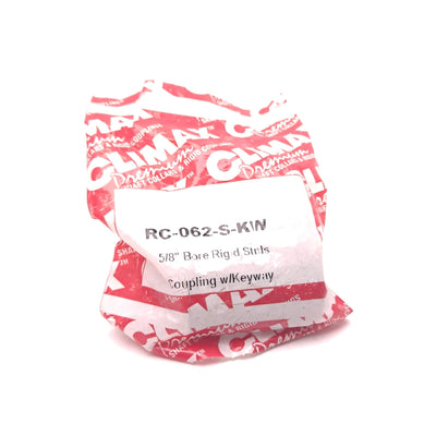 New Climax RC-062-S-KW Rigid Shaft Coupling 5/8" Bore, 1-1/4" OD, 281"lbs Torque