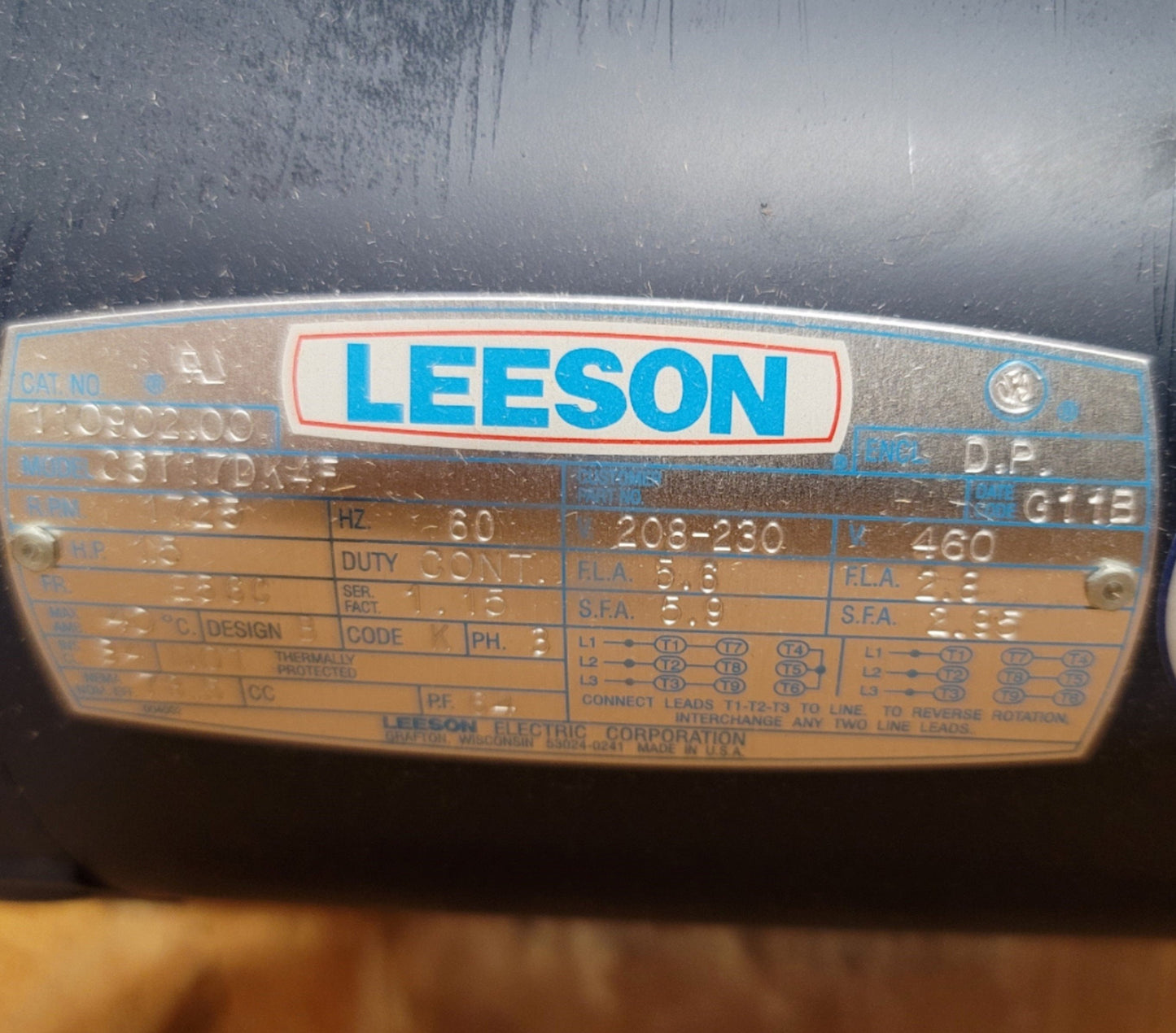 New – Open box Dayton 6NY52 Cast-Iron Gear Pump With Motor & Relief Valve 1-1/2HP, 230/460VAC