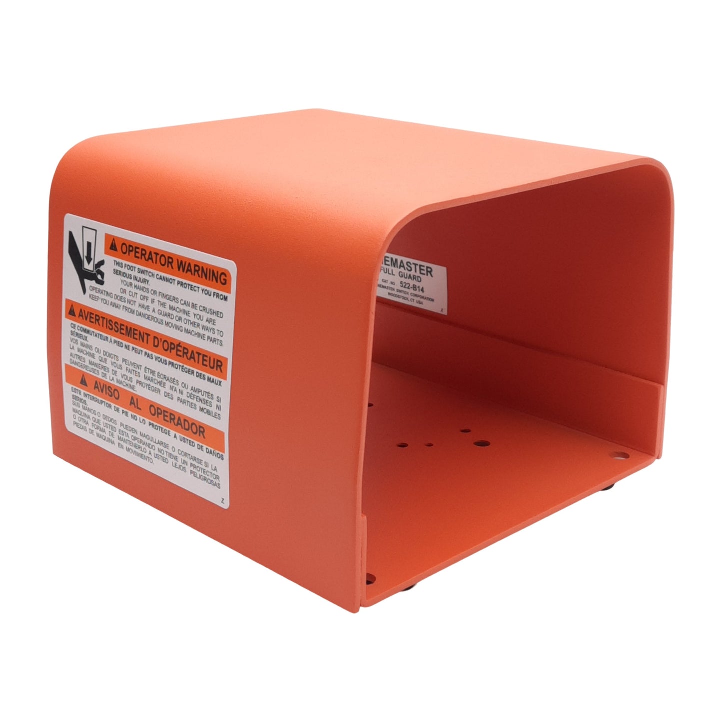 New Linemaster 522-B14 Full Guard Foot Switch Cover, Alert Orange, 5" High, Non-Skid