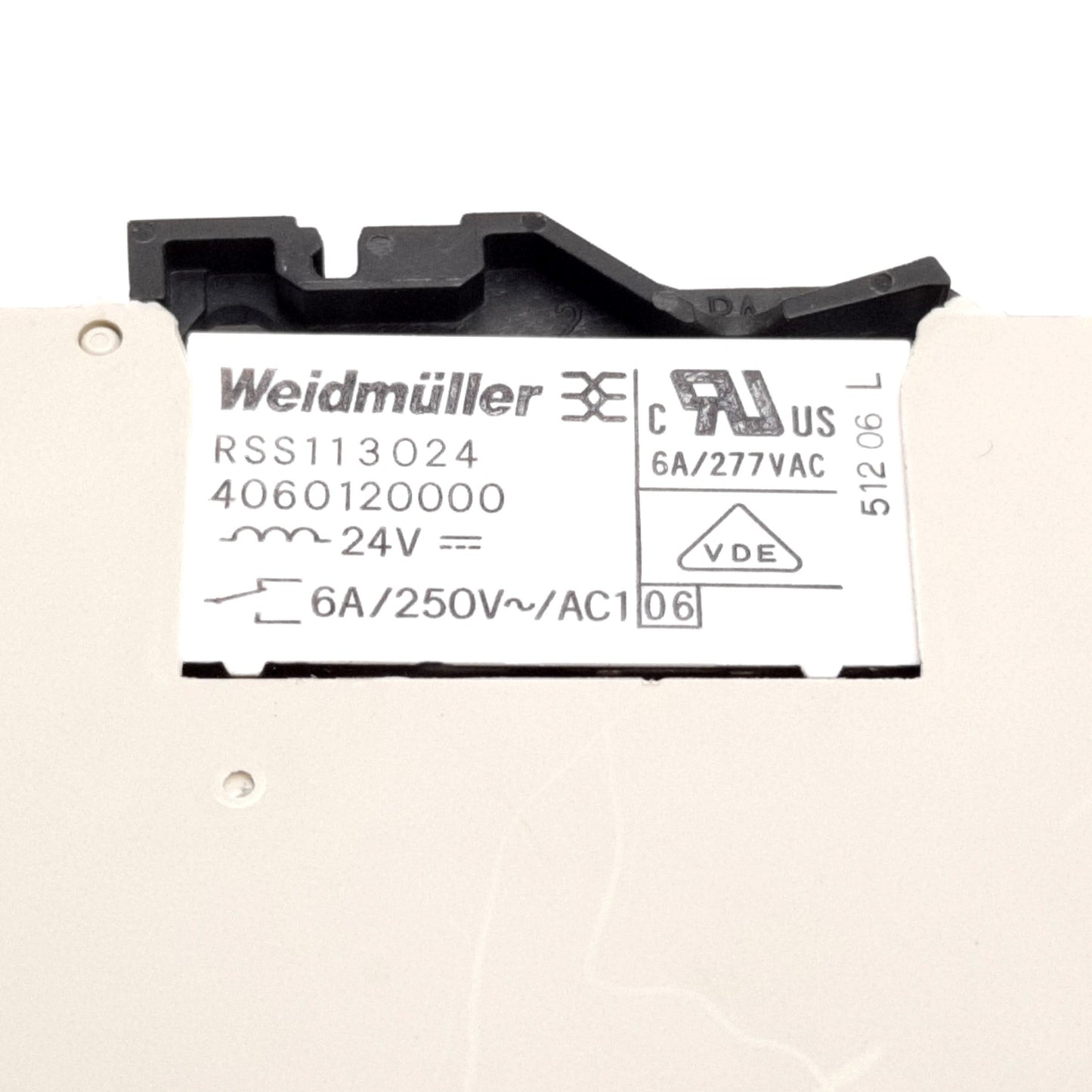 Used Weidmuller RSS113024 Relay, Coil: 24VDC, Contact: 6A 250VAC, 8533640000 Socket