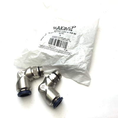 New – Open box Lot of 5 Aignep 87110-08-06 Air Swivel Elbow Fitting 1/2" Tube 250 PSI, 3/8" NPT