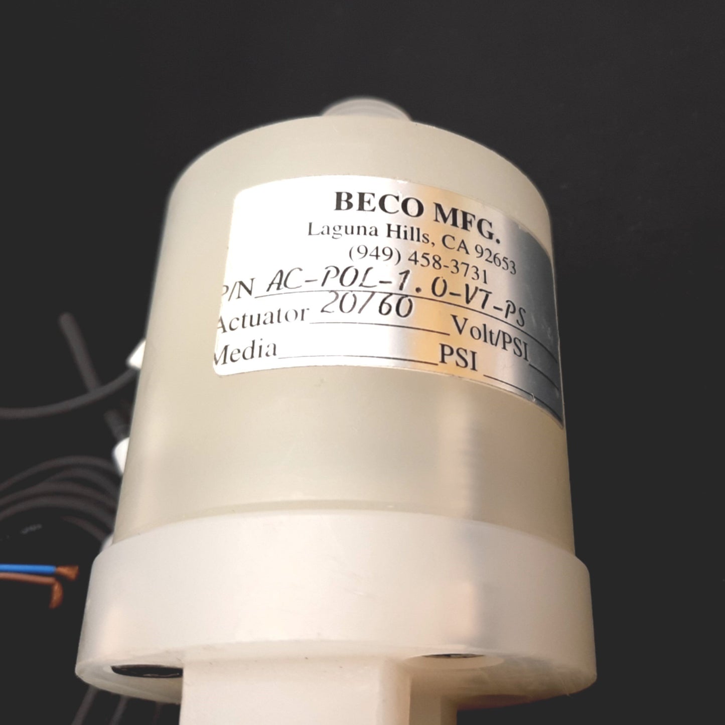 New – Open box Beco AC-POL-1.0-VT-PS Air Cylinder, Chemical Resistant, Bore: 1.25", Stroke: 1"