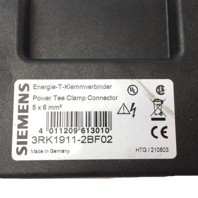 New – Open box Siemens 3RK1911-2BF02 Energie-T Klemmverbinder Power Tee Clamp Connector 5x6mm²