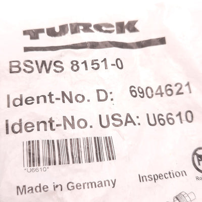 New – Open box Turck BSWS 8151-0 Circular Plug M12 Male, 4A, 60v, IP67, 5 Position, U6610