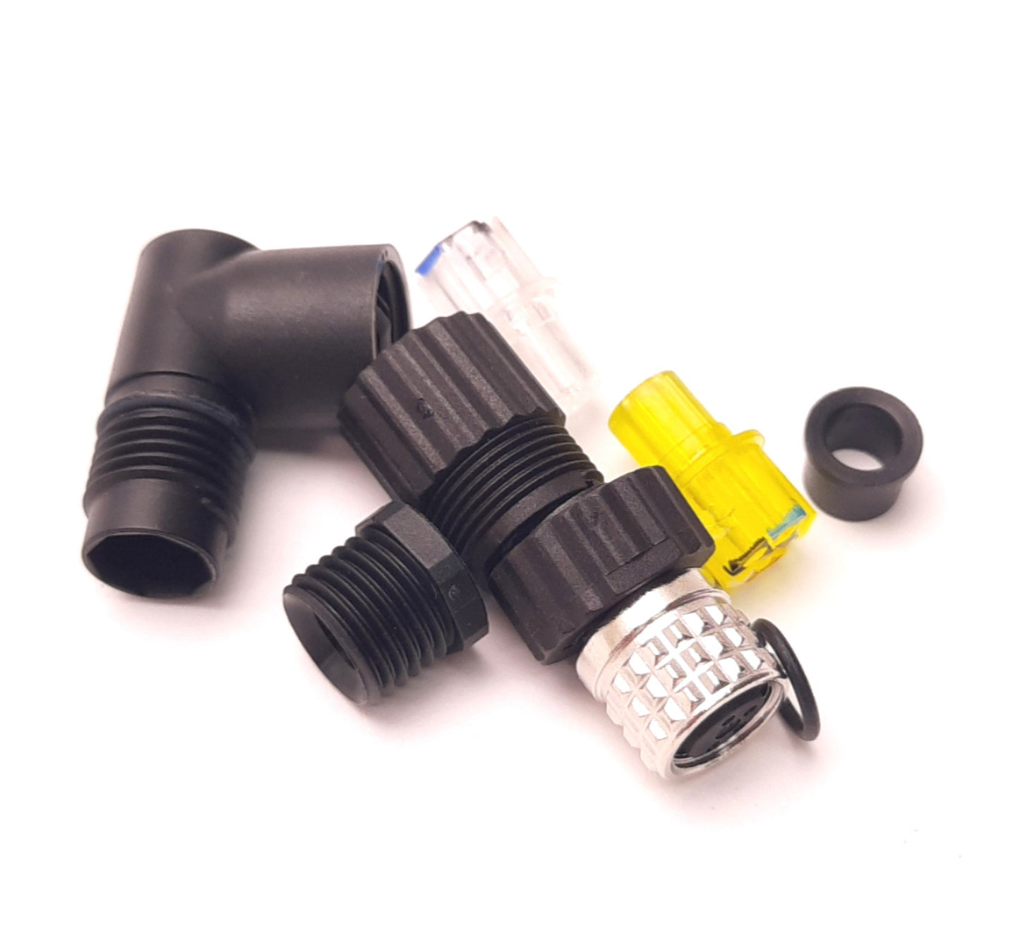 New – Open box Lot of 2 Banner FIC-M8F4A Right Angle Connector Plug, M8 Female, IP67