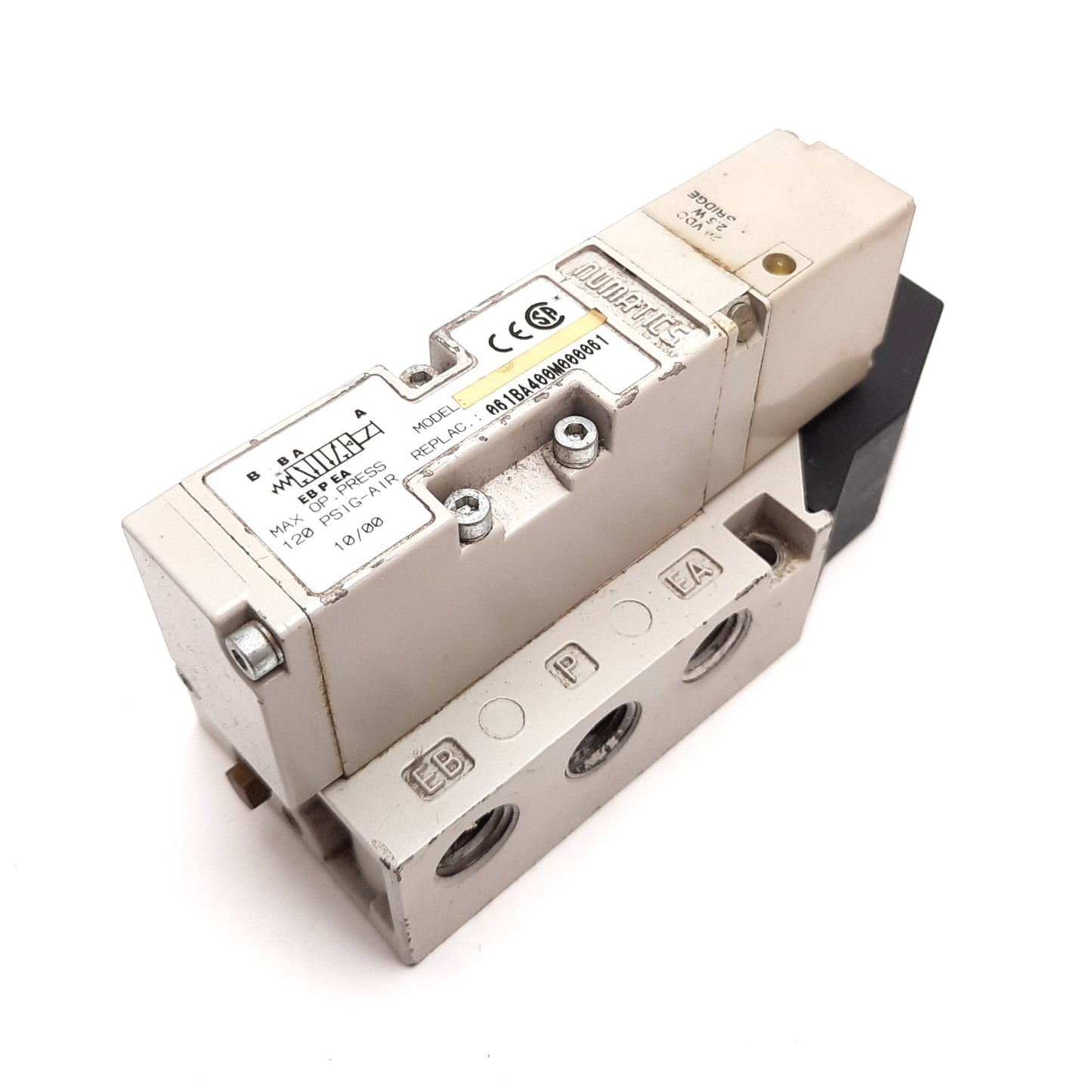 Used Numatics 061BA400M000061 Solenoid Valve, 2-Position 5-Port, 24VDC, 120psi Max