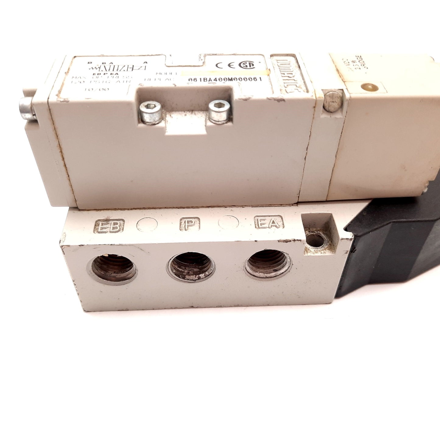 Used Numatics 061BA400M000061 Solenoid Valve, 2-Position 5-Port, 24VDC, 120psi Max