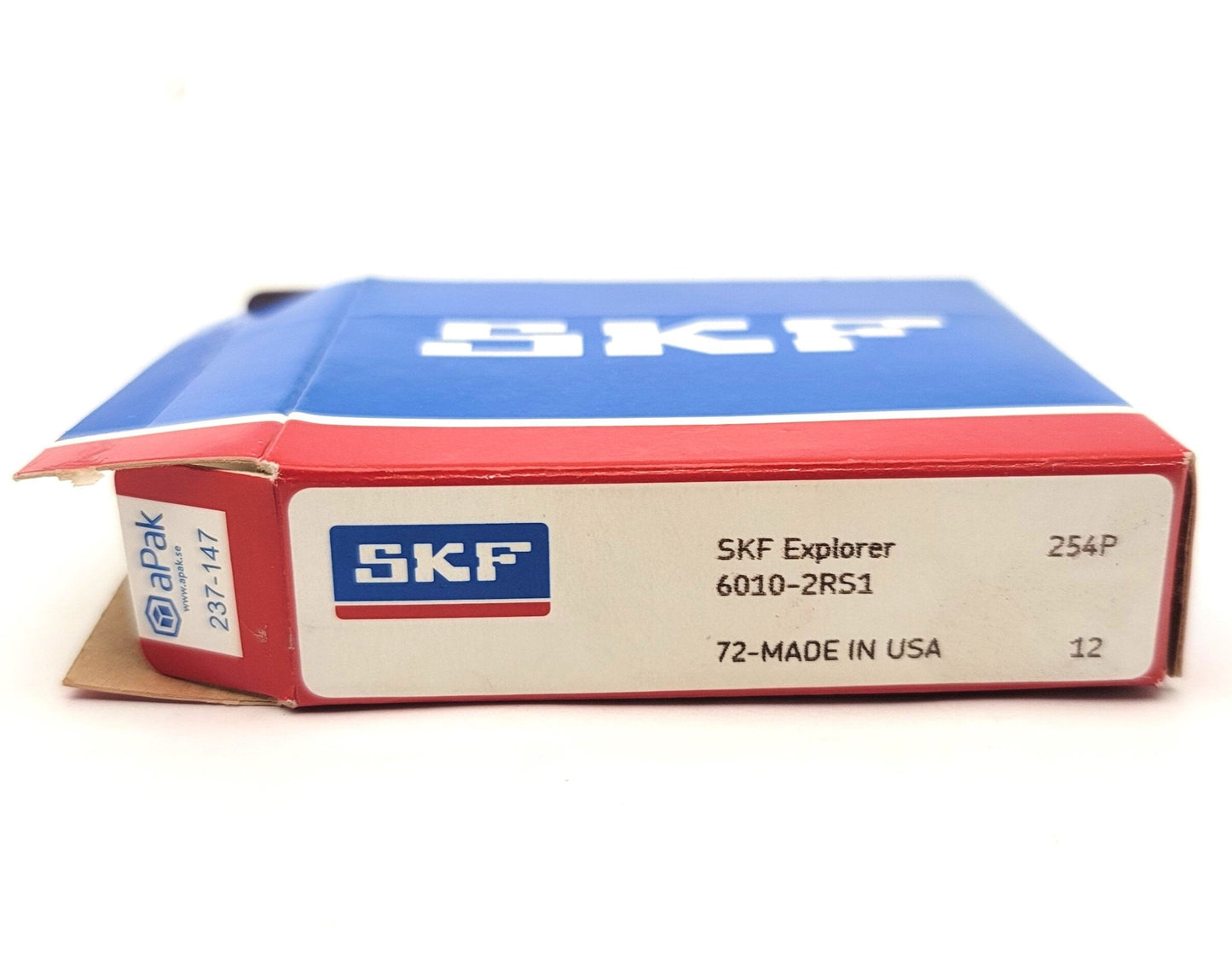 New – Open box SKF 6010-2RS1 Explorer Sealed Deep Groove Ball Bearing 50mmID, 80mmOD, 16mmW