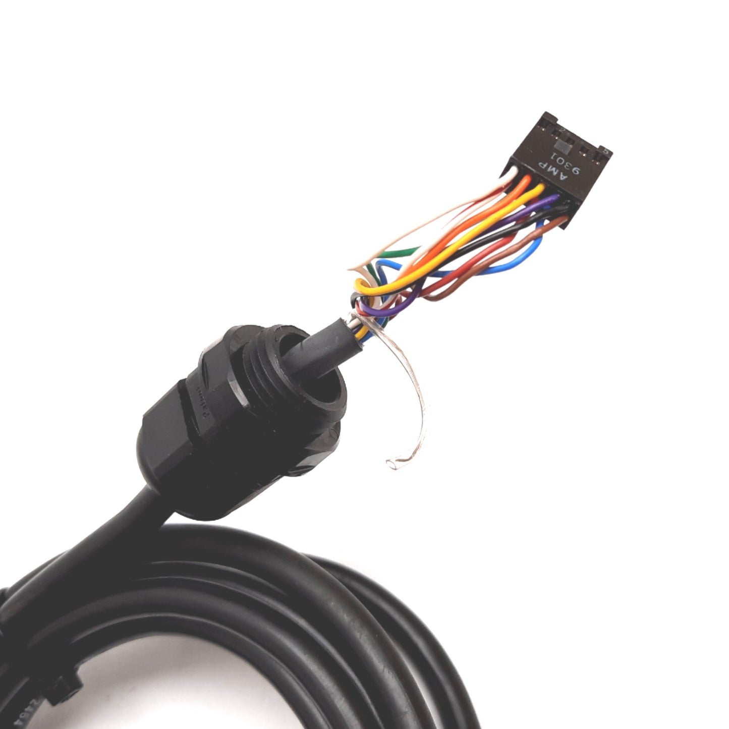Used Omron STI 42661-0050 Light Curtain Receiver Cable 13-Pin Round to 10-Pin IDC 5ft