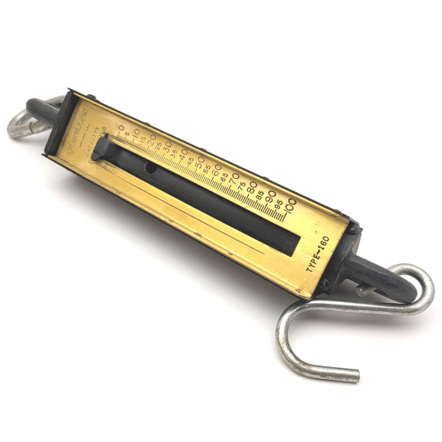 Used Chatillon Type-160 Linear Hanging Scale, 100lbs Capacity, 5lbs Graduation