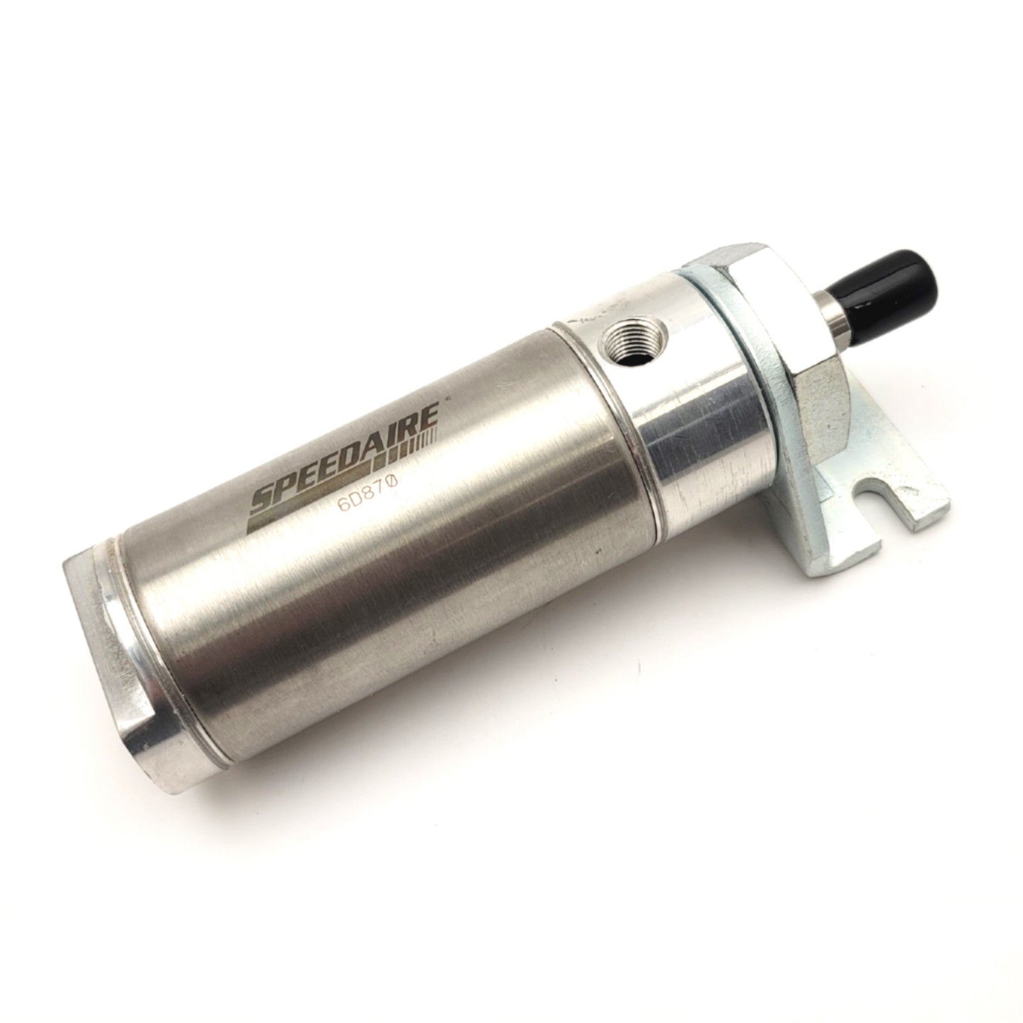 Used Speedaire 6D870 Stainless Steel Round Body Cylinder, 2" Stroke, 2" Bore, 1/4"NPT