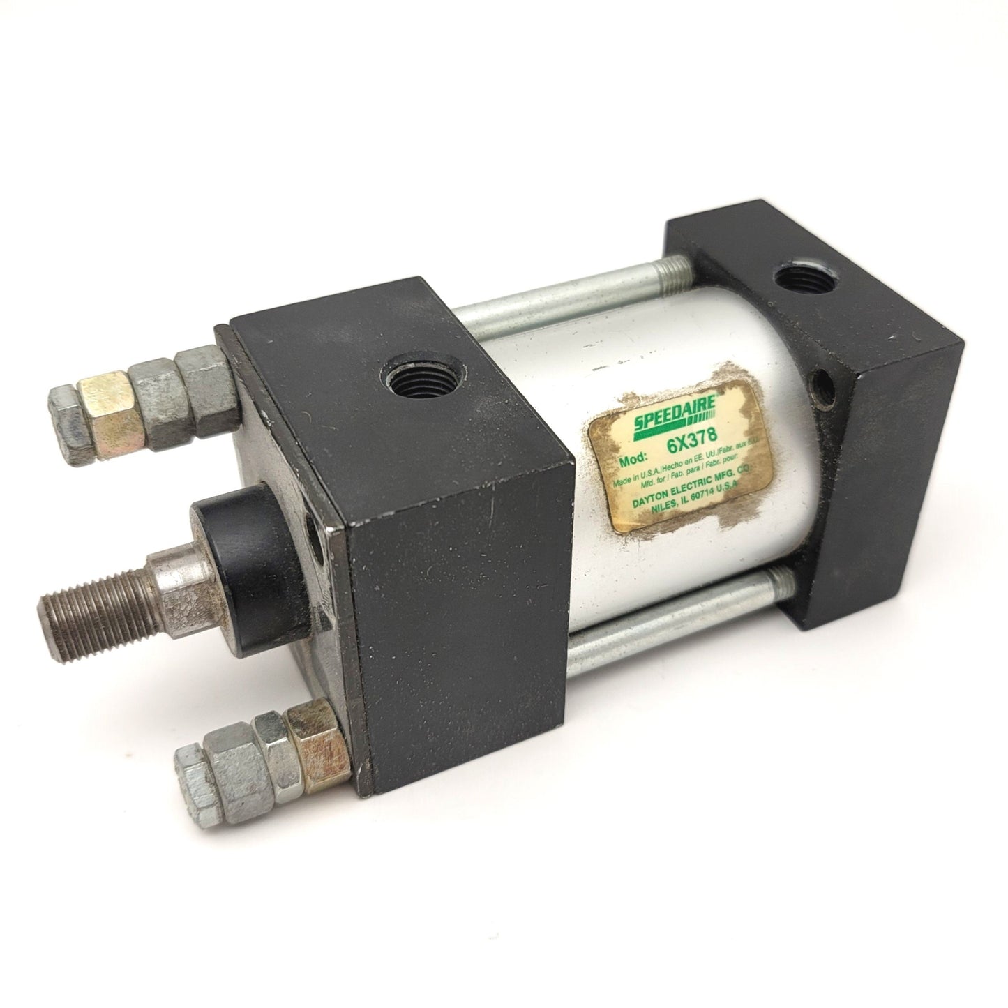 Used Speedaire 6X378 Double Acting Cylinder 2" Bore, 1" Stroke, 1/4"NPT, 785lb Cap.
