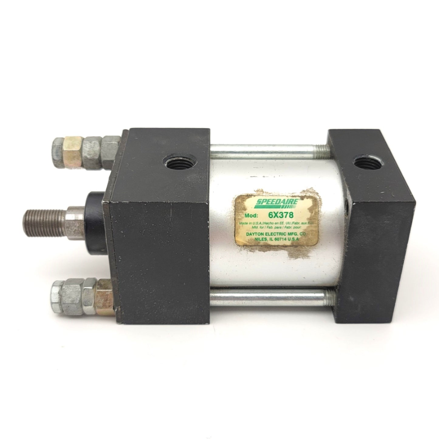 Used Speedaire 6X378 Double Acting Cylinder 2" Bore, 1" Stroke, 1/4"NPT, 785lb Cap.