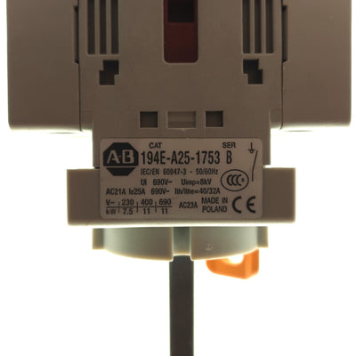 New – Open box Allen Bradley 194E-A25-1753 Ser B Disconnect Switch 3-Pole 600VAC 25A 1¾" Shaft