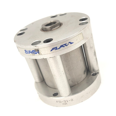 Used Bimba FO-31-2 Flat-1 Compact Double Acting Cylinder 2" Bore, 2" Stroke, 1/8"NPT