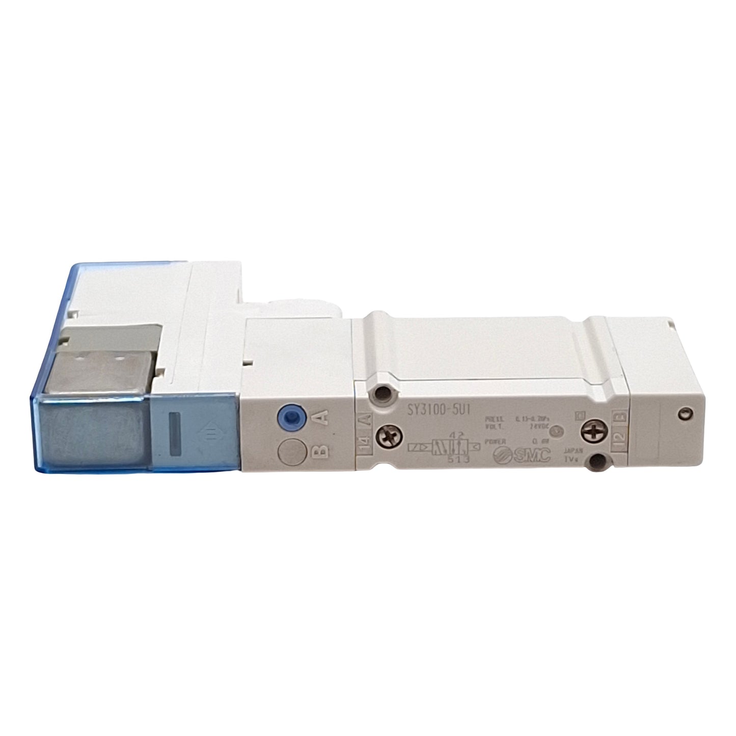Used SMC SY3100-5U1 Solenoid Valve, 2-Position 5-Port, 24VDC, 0.4W, 0.15-0.7MPa