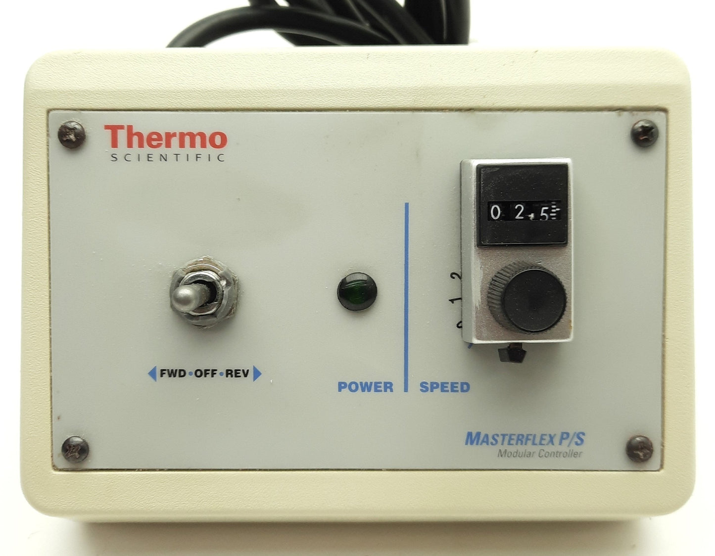 Used Thermo Scientific 850-1031 Pump Drive, 6-600RPM, 1/10HP, 90VDC Output, 115VAC 3A