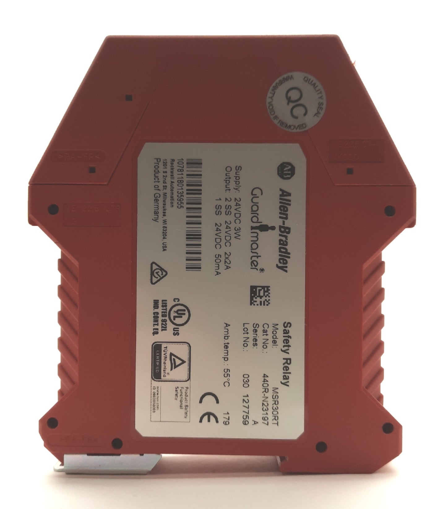 Used Allen Bradley 440R-N23197 Ser A Guardmaster Safety Relay, 2x Inputs NC, 24VDC