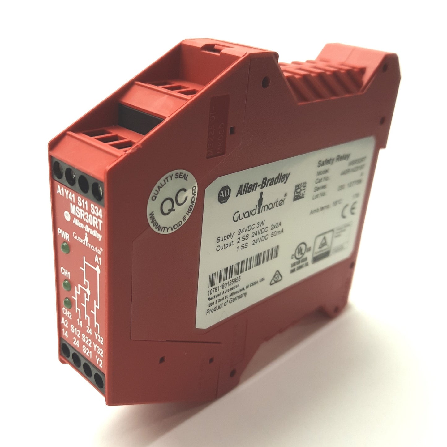 Used Allen Bradley 440R-N23197 Ser A Guardmaster Safety Relay, 2x Inputs NC, 24VDC