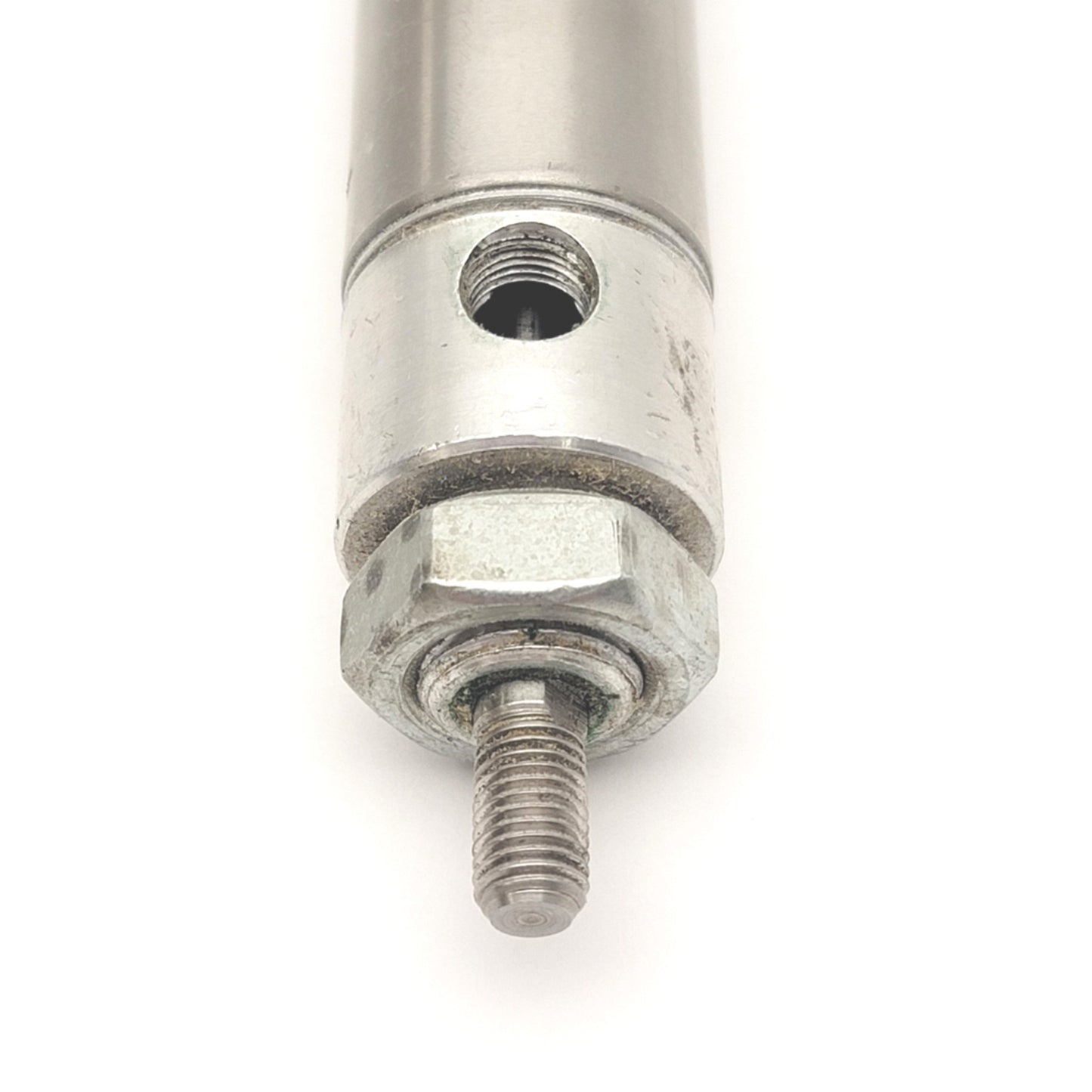 Used SpeedAire 6W143 Stainless Steel Round Body Cylinder 6" Stroke, 1-1/16" Bore