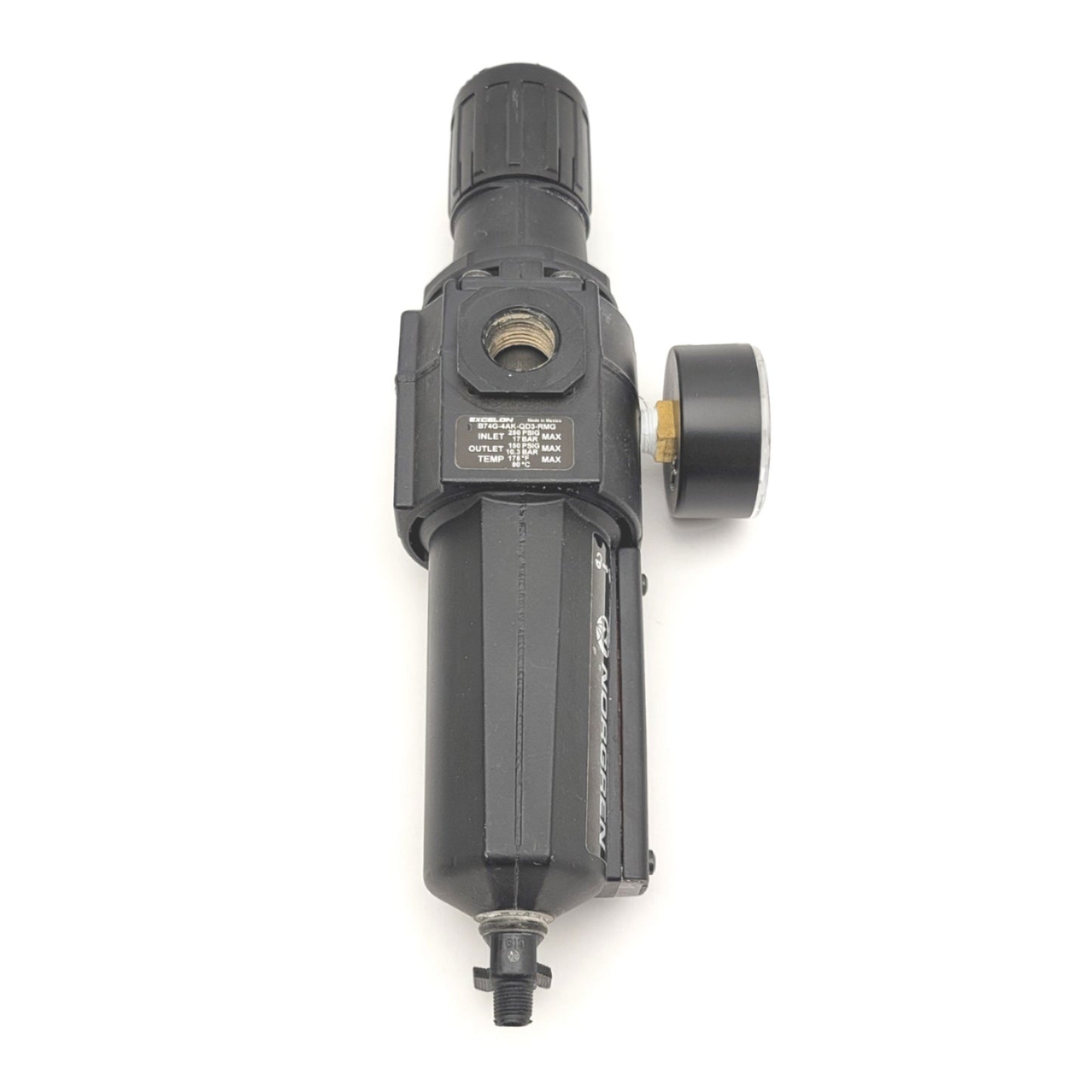 Used Norgren B74G-4AK-QD3-RMG Excelon Filter Regulator 5-150psi, 1/2"PTF, 212CFM