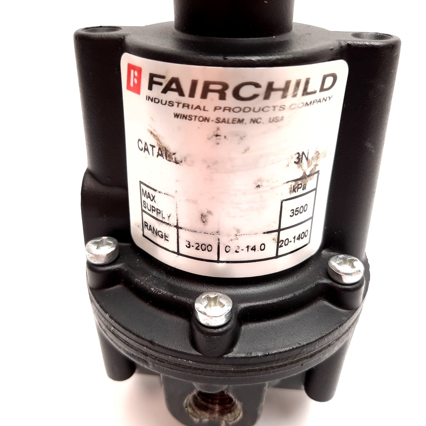Used Fairchild 10273N Pressure Regulator, Supply: 500psi, Output: 3-200psi, 3/8" NPT