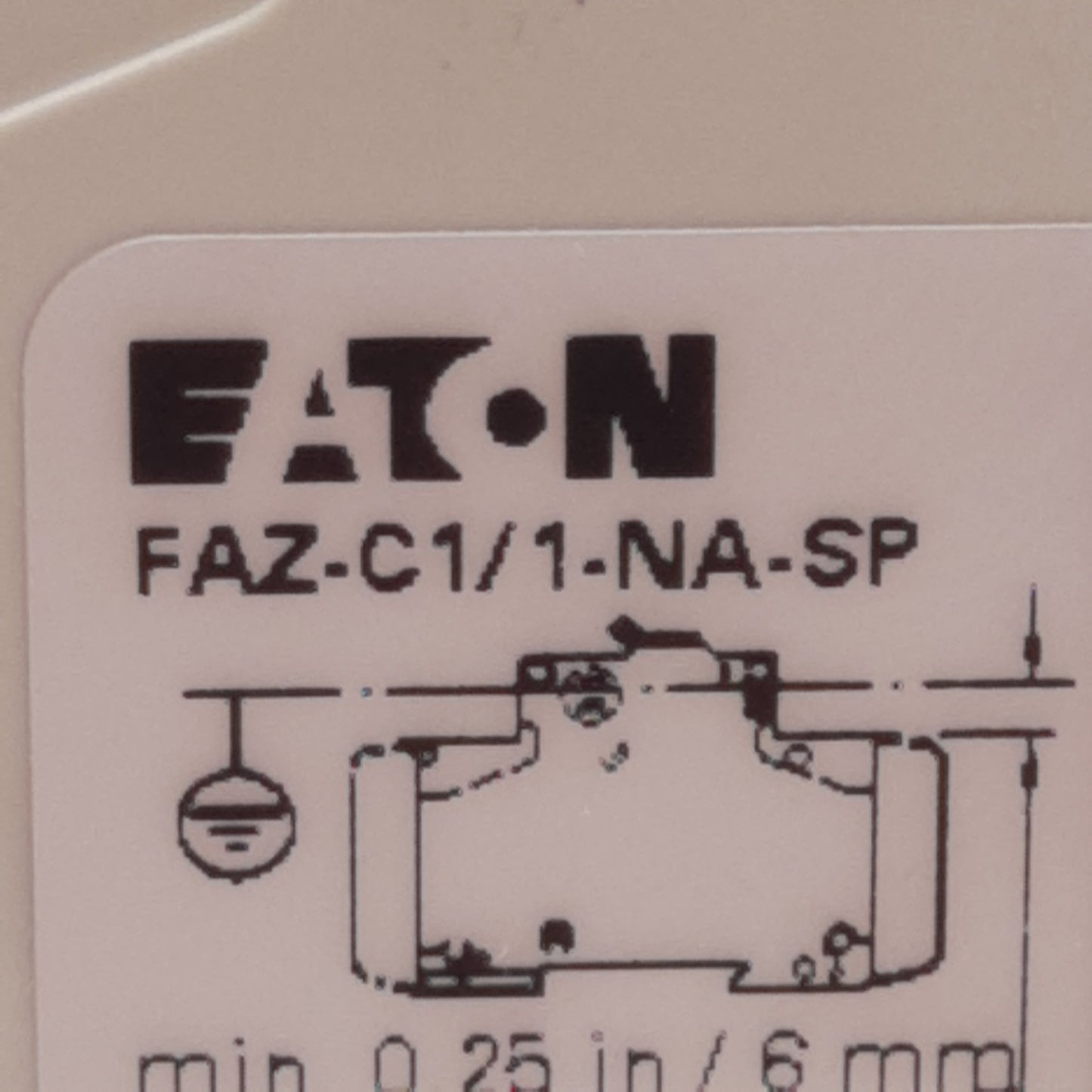 Used Eaton FAZ-C1/1-NA-SP Miniature Circuit Breaker 1-Pole C-Curve, 1A 277VAC 48VDC