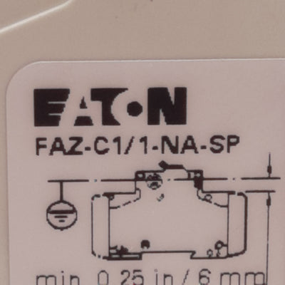 Used Eaton FAZ-C1/1-NA-SP Miniature Circuit Breaker 1-Pole C-Curve, 1A 277VAC 48VDC