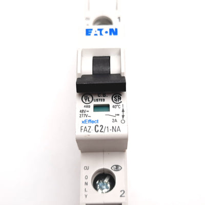 Used Eaton FAZ-C2/1-NA-SP Miniature Circuit Breaker 1-Pole C-Curve, 2A 277VAC 48VDC