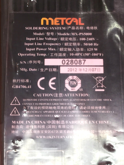 New – Open box Metcal MX-5010 Soldering/Rework System 80W 2-Port Output w/Workstand & Handpiece