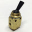 Used Clippard TV-4D Brass 4-Way Air Valve, NC, 3-Position Plastic Toggle, 10-32 Ports