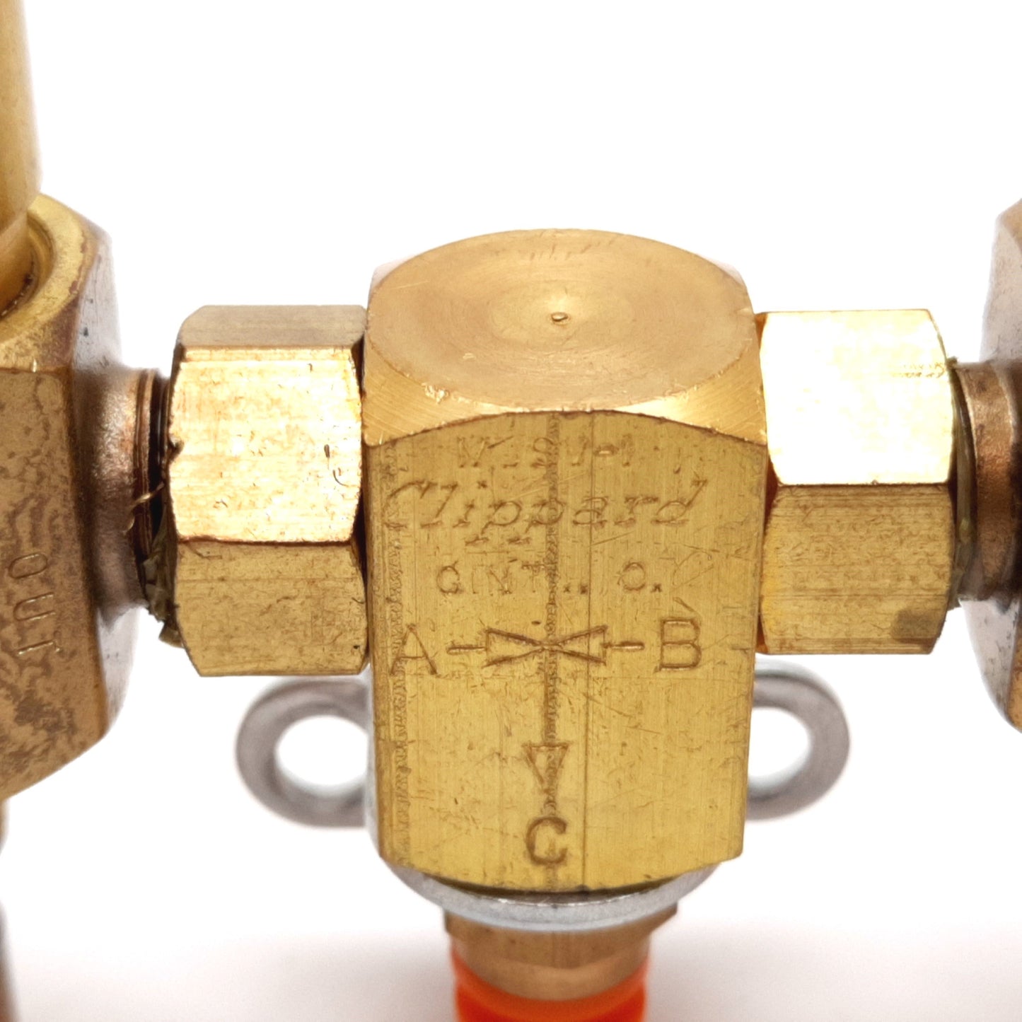 Used Clippard MJSV-1 Poppet Type Shuttle Valve, With 2x PV-1P Pulse Valves, 1/8" NPT