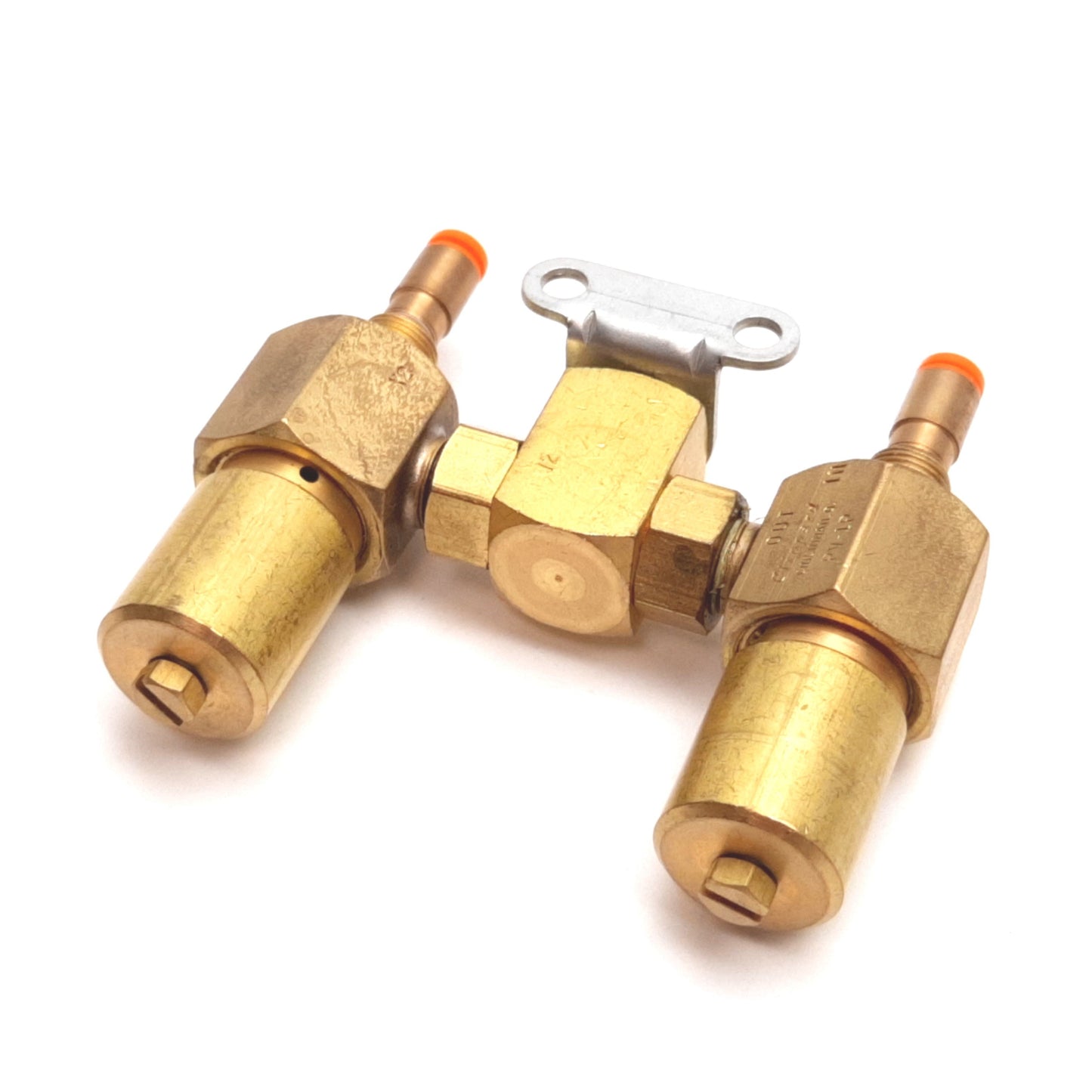 Used Clippard MJSV-1 Poppet Type Shuttle Valve, With 2x PV-1P Pulse Valves, 1/8" NPT