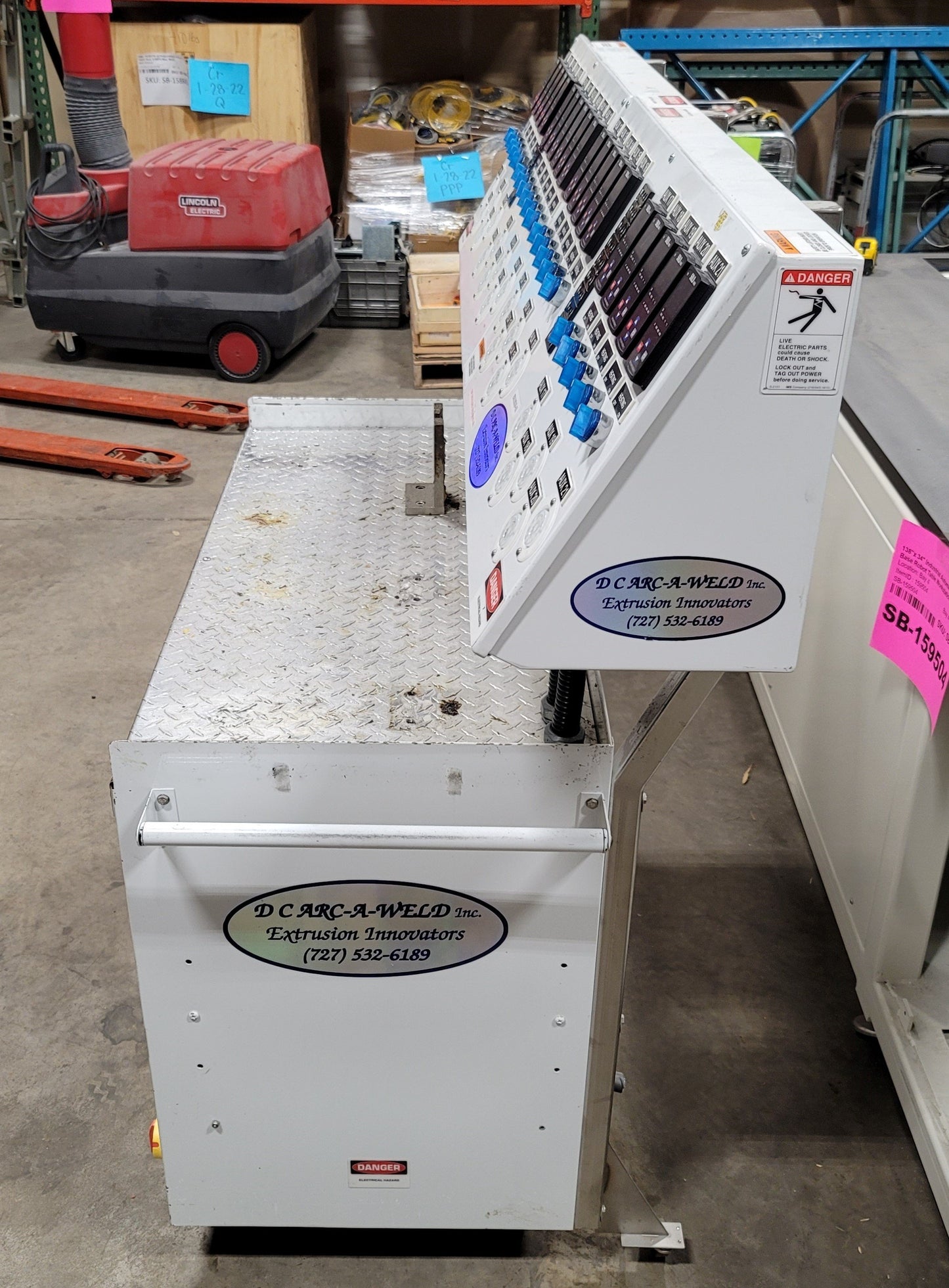 Used DC Arc-A-Weld DC-21 Extruder Controller/Tooling Cleaning Cart, 21 Zone