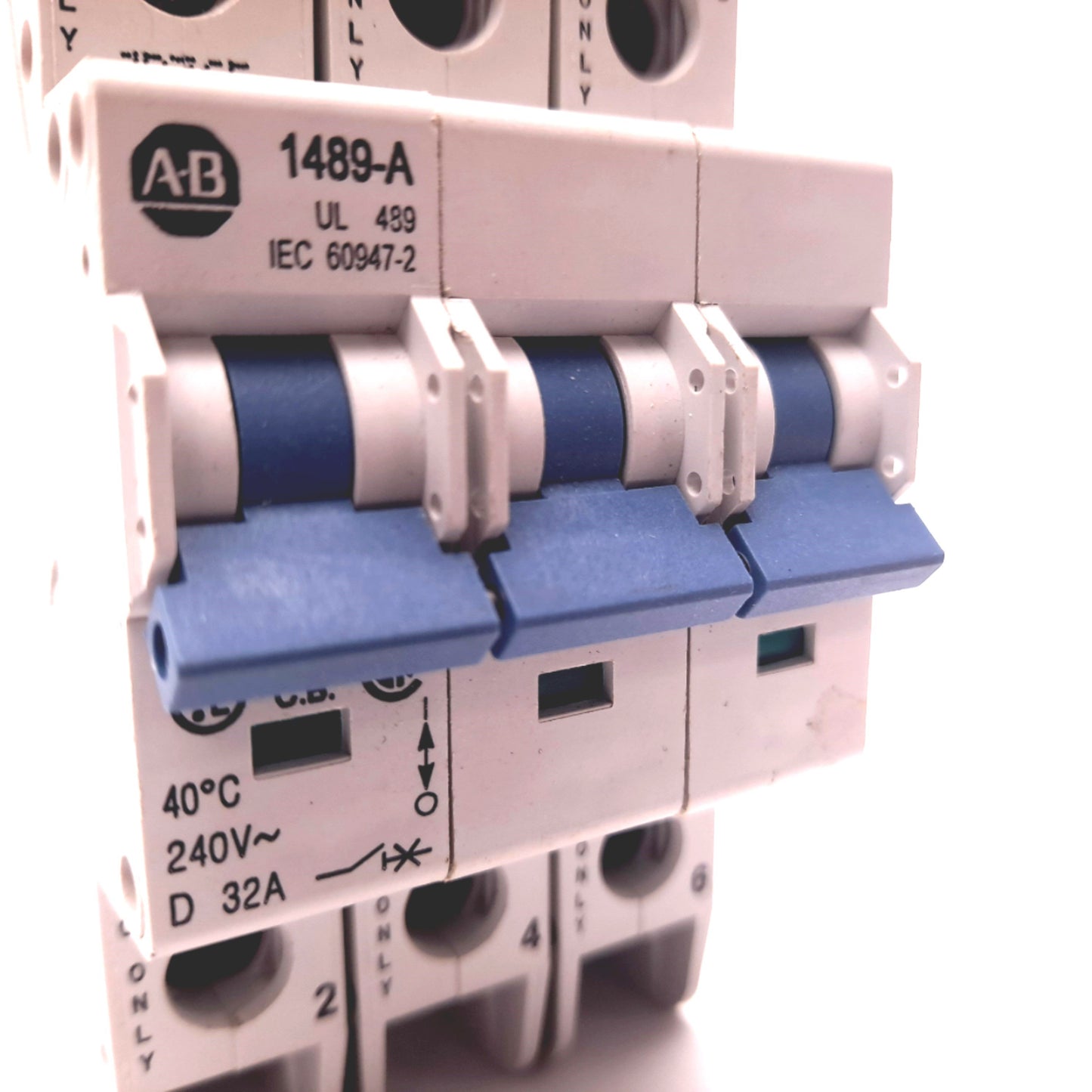 Used Allen Bradley 1489-A3D320R Circuit Breaker 3 Pole 240VAC 32A DIN Rail Mount