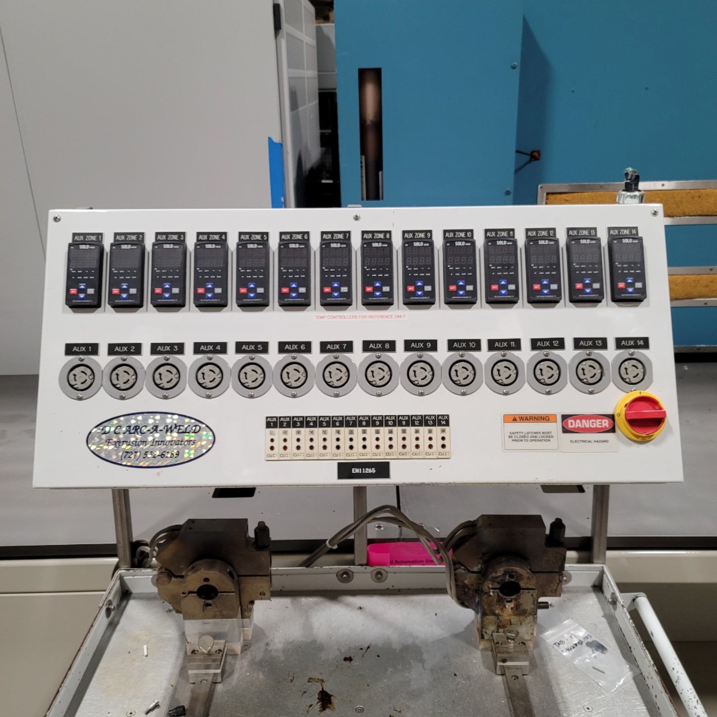 Used DC Arc-A-Weld DC-14 Extruder Controller/Tooling Cleaning Cart, 14 Zone