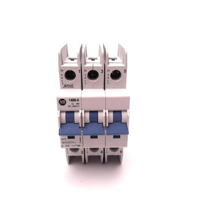 Used Allen Bradley 1489-A3D100R Circuit Breaker 3 Pole 10A 480Y/277VAC