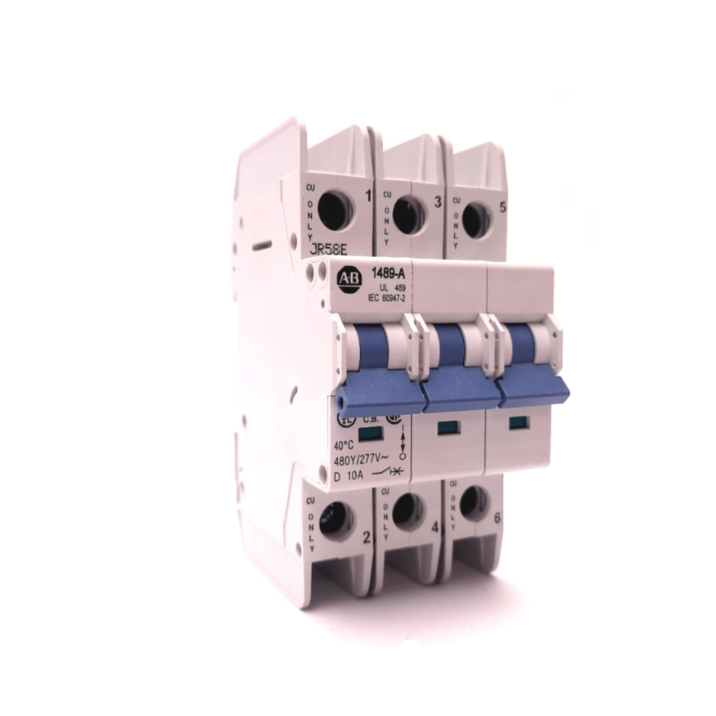 Used Allen Bradley 1489-A3D100R Circuit Breaker 3 Pole 10A 480Y/277VAC