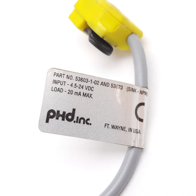 Used Phd 53603-1-02 & 53623 Hall Effect Switch, 4.5-24VDC, Load: 20mA Max, 3-Pin M8